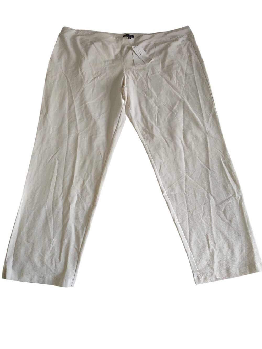 Eileen Fisher 3X Slim Ankle Pants Washable Crepe In Bone